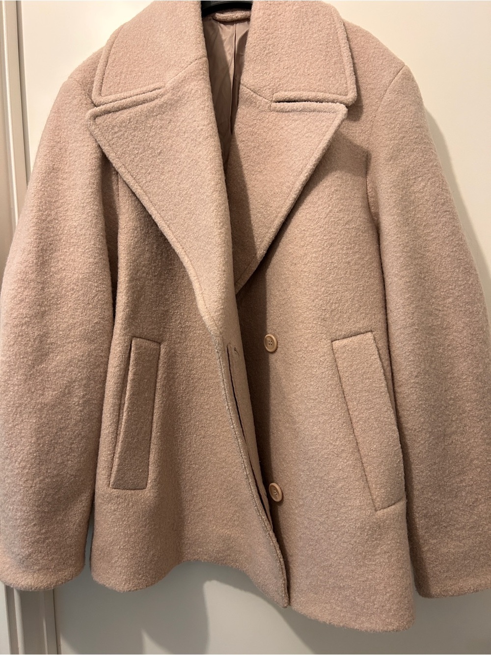 &other stories Rose Beige Wool-Blend oversized Peacoat Jacket